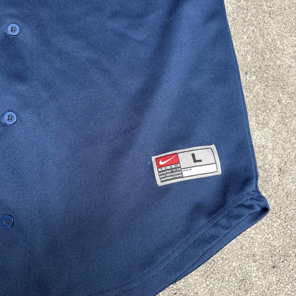 Kids Vancouver Canucks NHL Baseball Jersey Nike Team L Blue Gray Patch - Picture 3 of 8